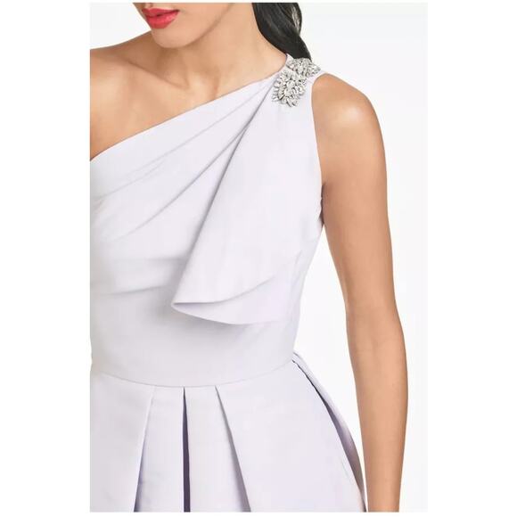 Sachin & Babi Martina One-Shoulder Gown Jeweled Wedding Dress white size 8 - Picture 2 of 16